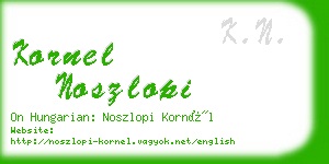 kornel noszlopi business card